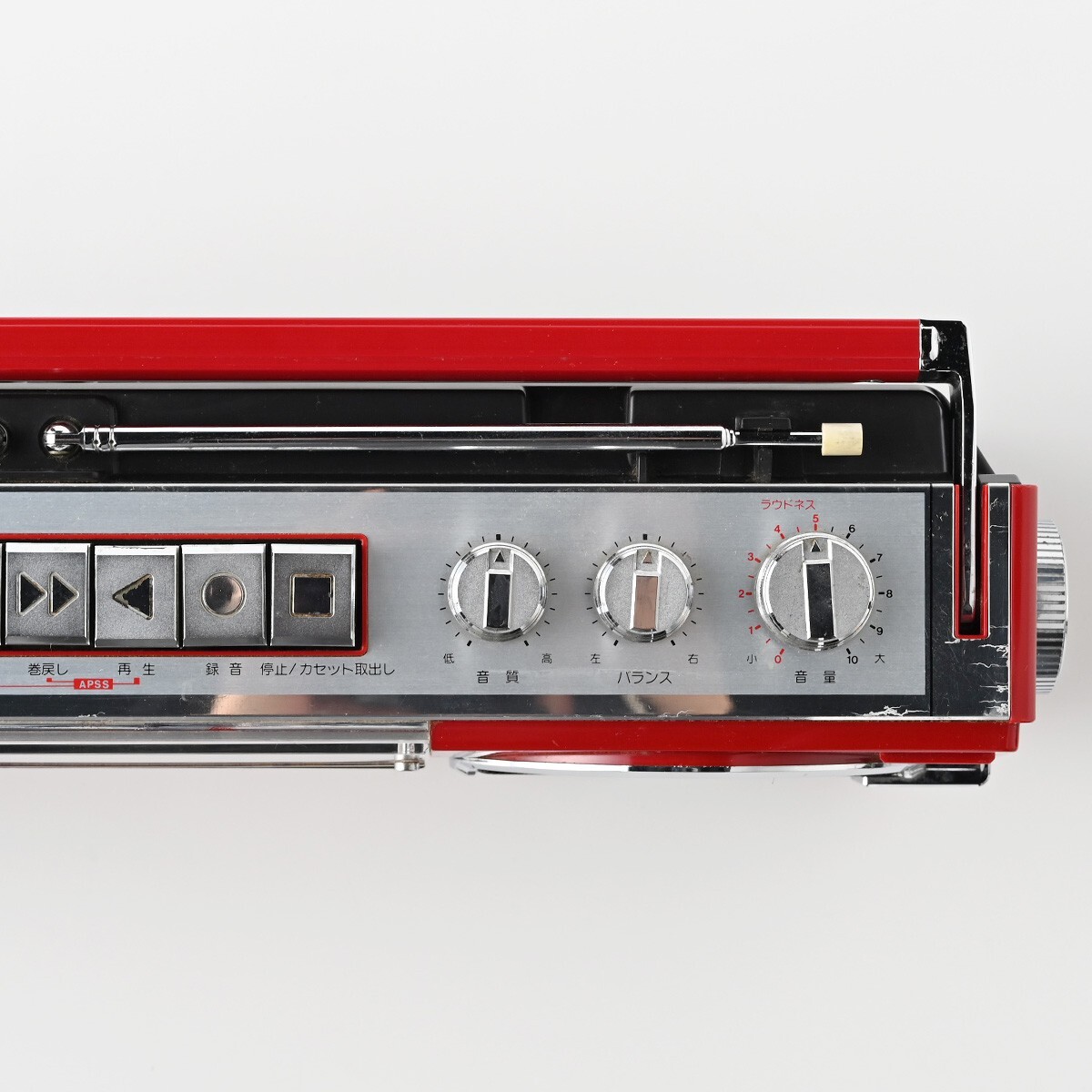 通電動作確認済】SHARP QT-7R FM/AM ステレオラジカセ レッド シャープ