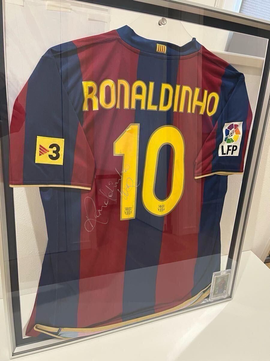 FCバルセロナ ロナウジーニョ 選手 支給品 ユニフォーム 直筆 サイン