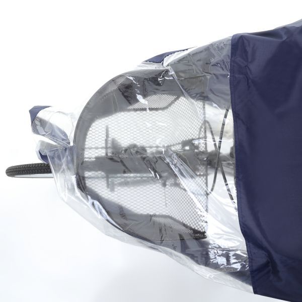 足元が見える ポンチョ 自転車用 バイク用 雨合羽 レインコート 男女兼用 フリーサイズ（ネイビー）_7