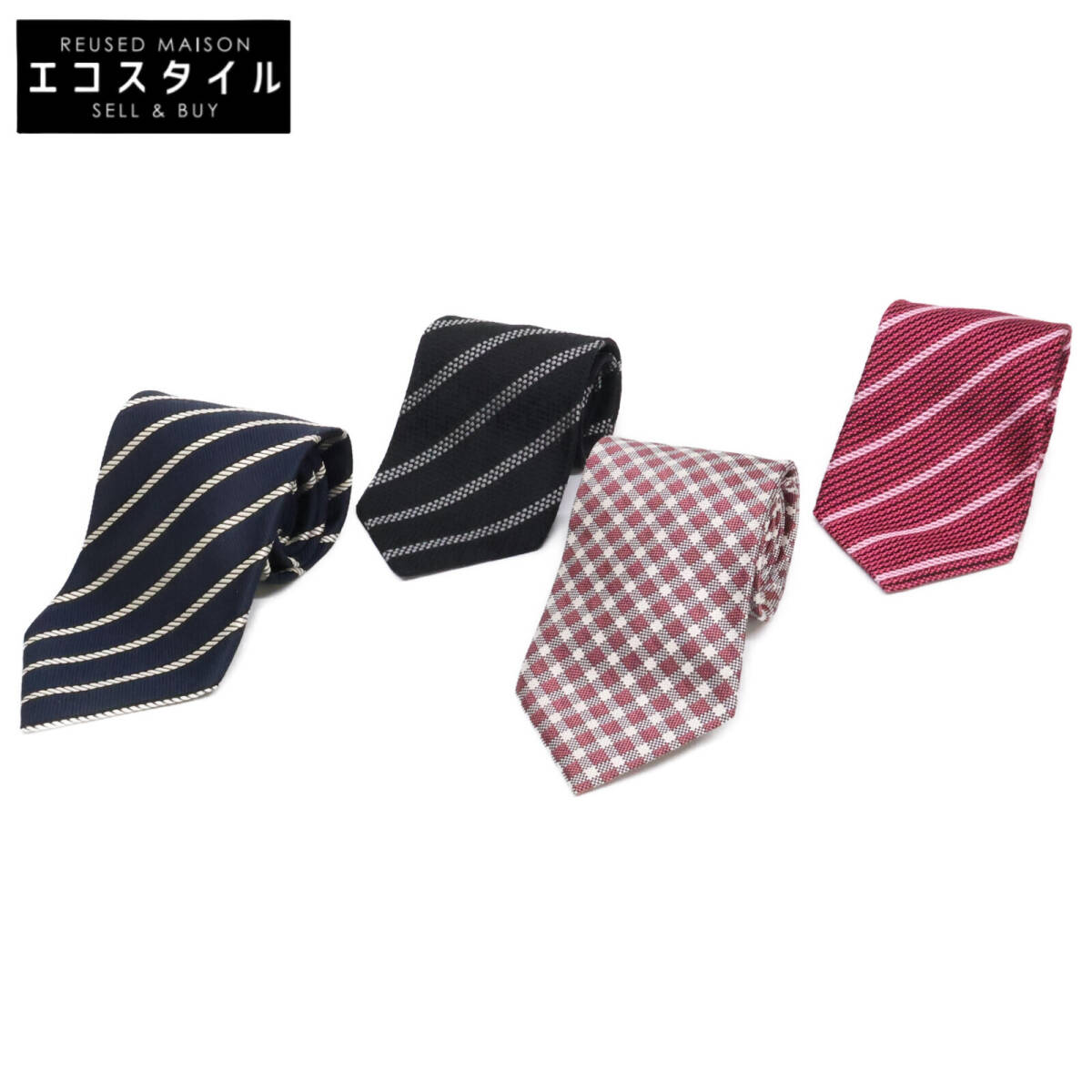 【美品/1円】 TOM FORD トムフォード ストライプ&チェックネクタイ 計4点 ネクタイ_1