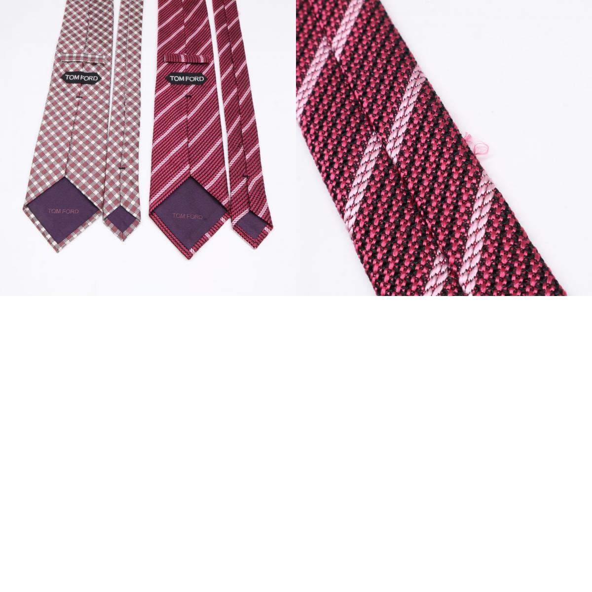 【美品/1円】 TOM FORD トムフォード ストライプ&チェックネクタイ 計4点 ネクタイ_9