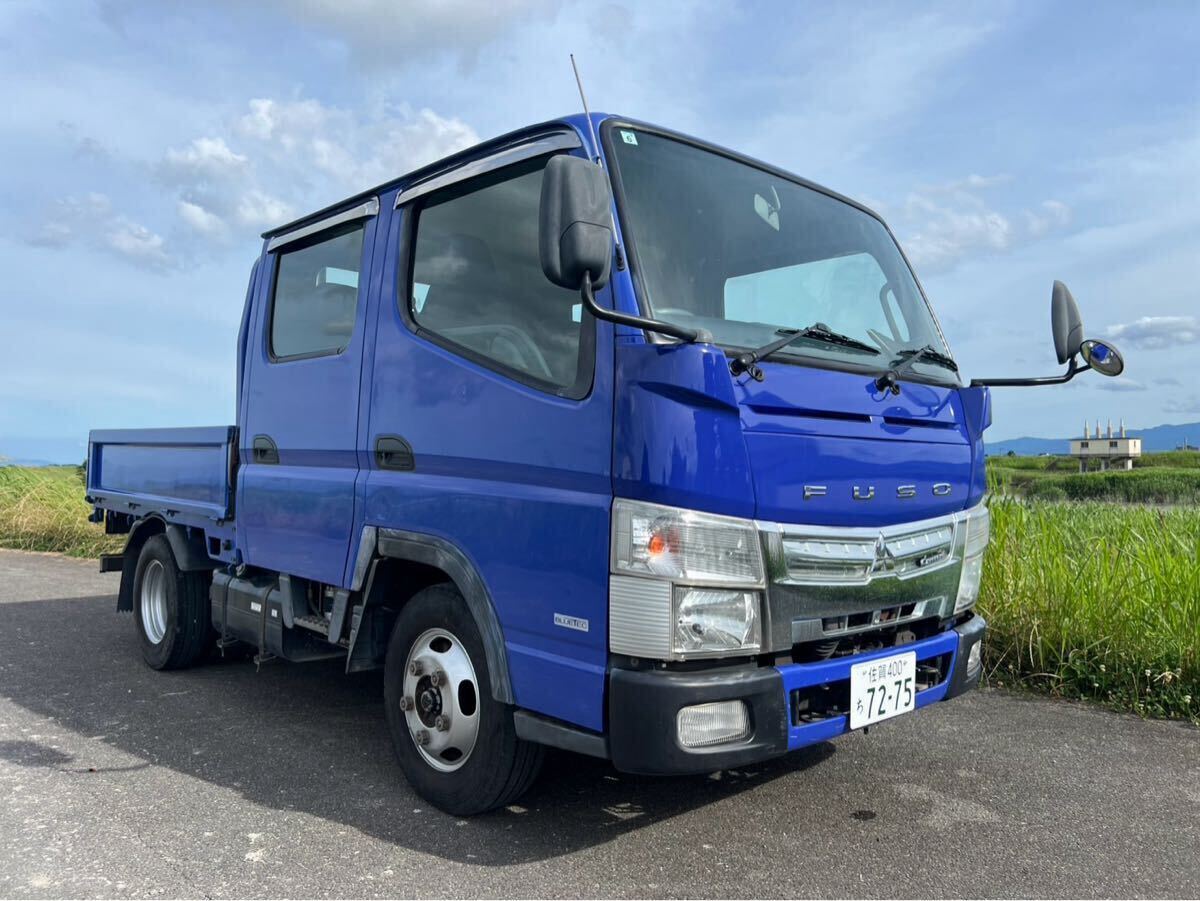 三菱ふそう キャンター H29年式 ダブルキャブ リアエアコン付き 車検満タン 2トン ダブルキャブ リアエアコン付 5速マニュアル 車検満タン 荷台