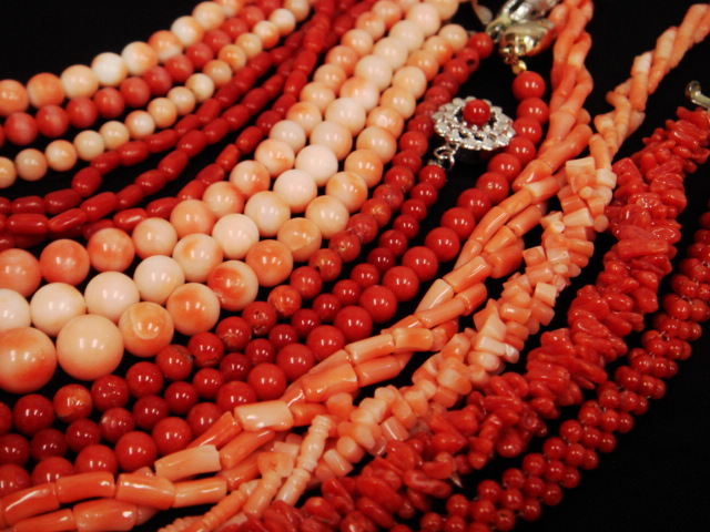 豪華★大量!!赤珊瑚・桃色・コーラル アクセサリー22点 437gセット★SV/925×8点・連ネックレス・帯留め・ブローチ・イヤリング・大粒等_4