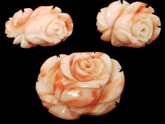 豪華★大量!!赤珊瑚・桃色・コーラル アクセサリー22点 437gセット★SV/925×8点・連ネックレス・帯留め・ブローチ・イヤリング・大粒等_6