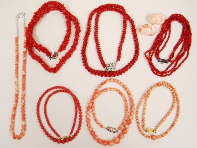 豪華★大量!!赤珊瑚・桃色・コーラル アクセサリー22点 437gセット★SV/925×8点・連ネックレス・帯留め・ブローチ・イヤリング・大粒等_8