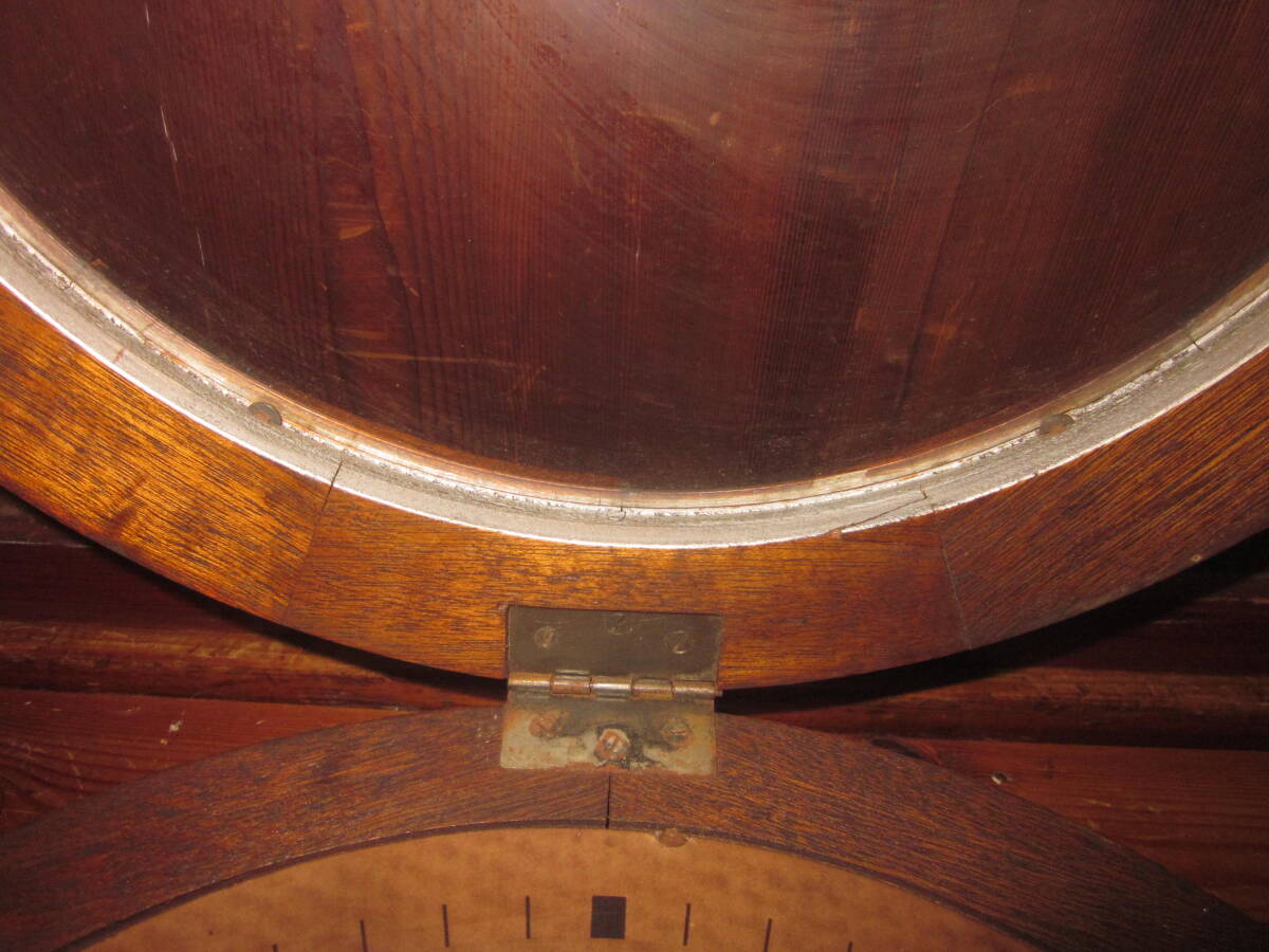 アンティーク 柱時計 SEIKOSHA 精工舎 丸形 ゼンマイ式 内部振り子　／ 時代物 掛時計 振り子時計　ジャンク_3