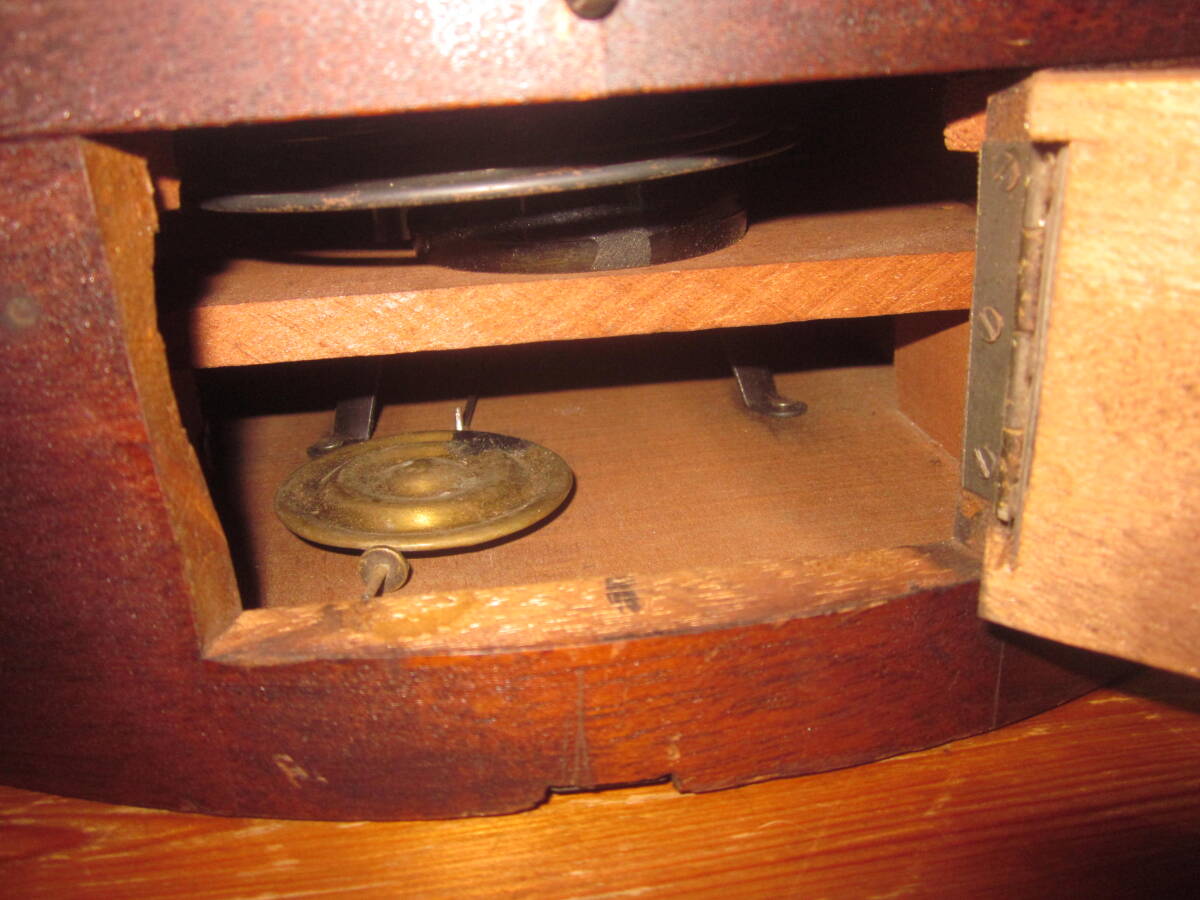 アンティーク 柱時計 SEIKOSHA 精工舎 丸形 ゼンマイ式 内部振り子　／ 時代物 掛時計 振り子時計　ジャンク_4