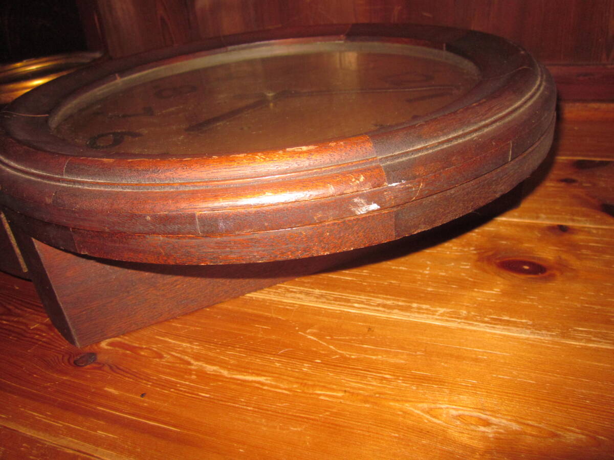 アンティーク 柱時計 SEIKOSHA 精工舎 丸形 ゼンマイ式 内部振り子　／ 時代物 掛時計 振り子時計　ジャンク_5