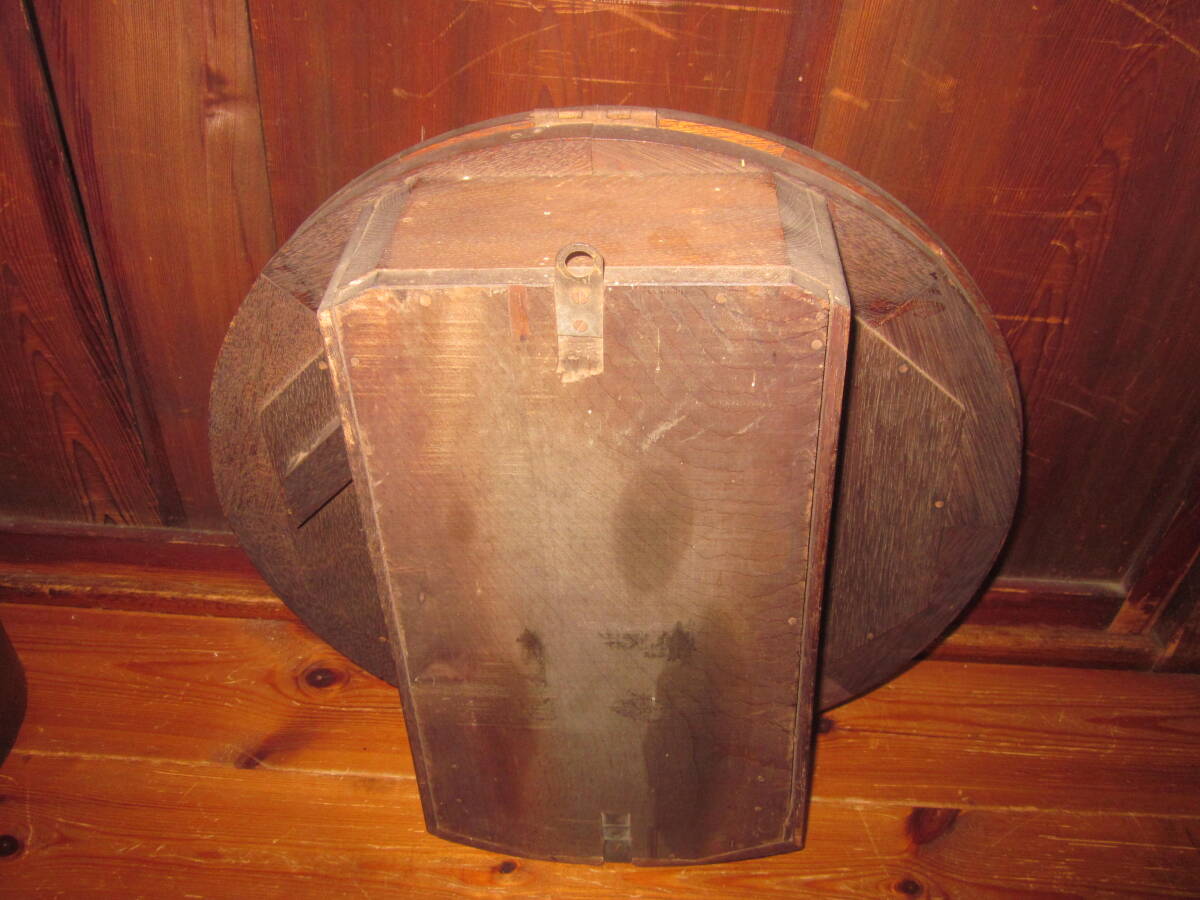 アンティーク 柱時計 SEIKOSHA 精工舎 丸形 ゼンマイ式 内部振り子　／ 時代物 掛時計 振り子時計　ジャンク_6