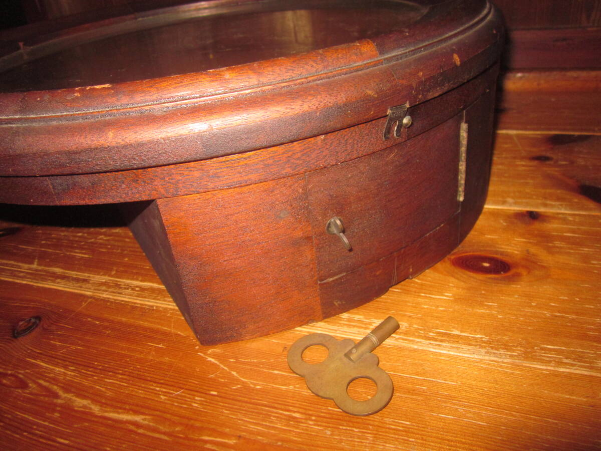 アンティーク 柱時計 SEIKOSHA 精工舎 丸形 ゼンマイ式 内部振り子　／ 時代物 掛時計 振り子時計　ジャンク_7