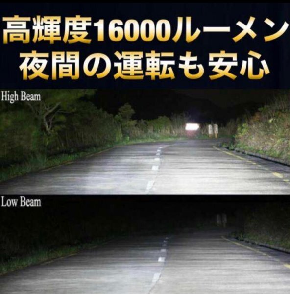 車用 LED COB ヘッドライト H8 H9 H11 6500K 高輝度 16000ルーメン 12V ホワイト フォグランプ対応 60％省エネ 遠近両用360°_2