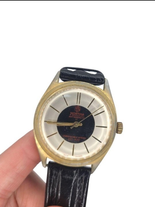 1000スタ MorTima 腕時計 ゴールド/ブラック 手巻き_3