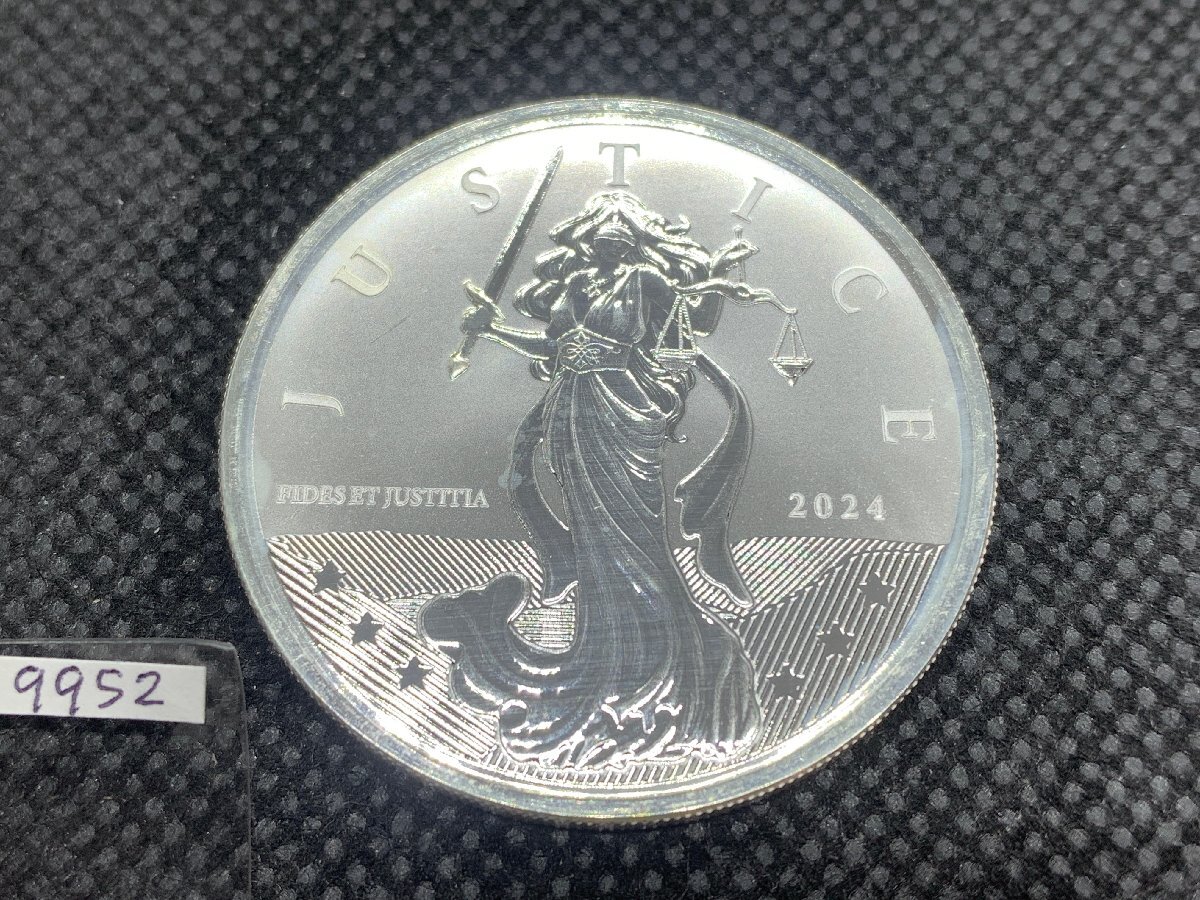 31.1グラム 2024年 (新品) ジブラルタル「正義の女神」純銀 1オンス 銀貨_1