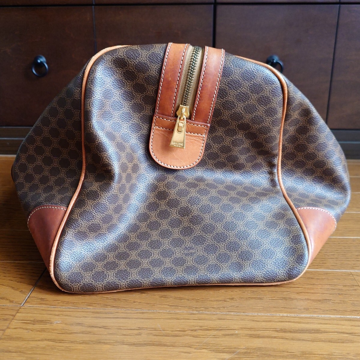 CELINE セリーヌ ボストンバッグ ハンドバッグ マカダム トリオンフ 大