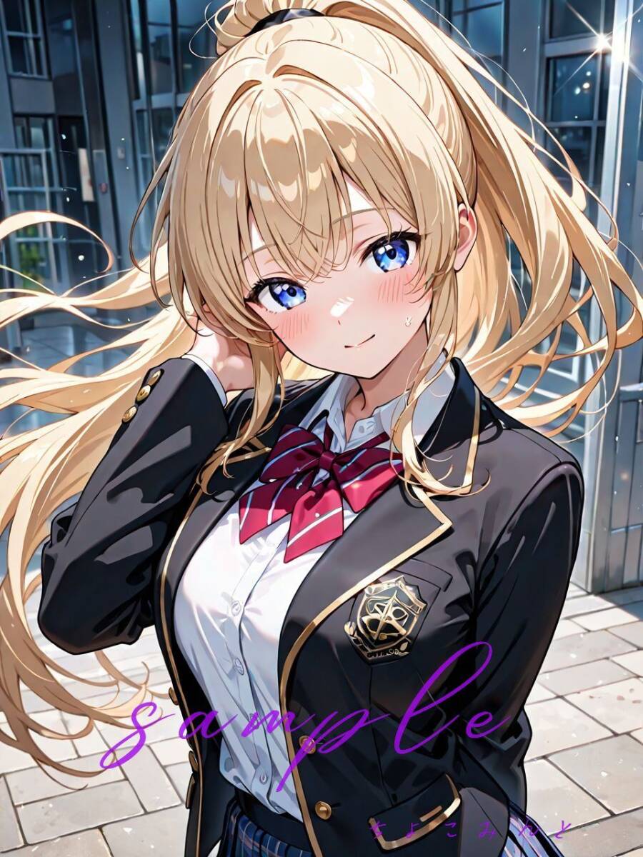 メビウスページ AI美少女 イラスト A4アニメ風ポスター ギャル ☆オリジナル☆ A4 ポスター 高画質 イラスト アート アニメ 水着