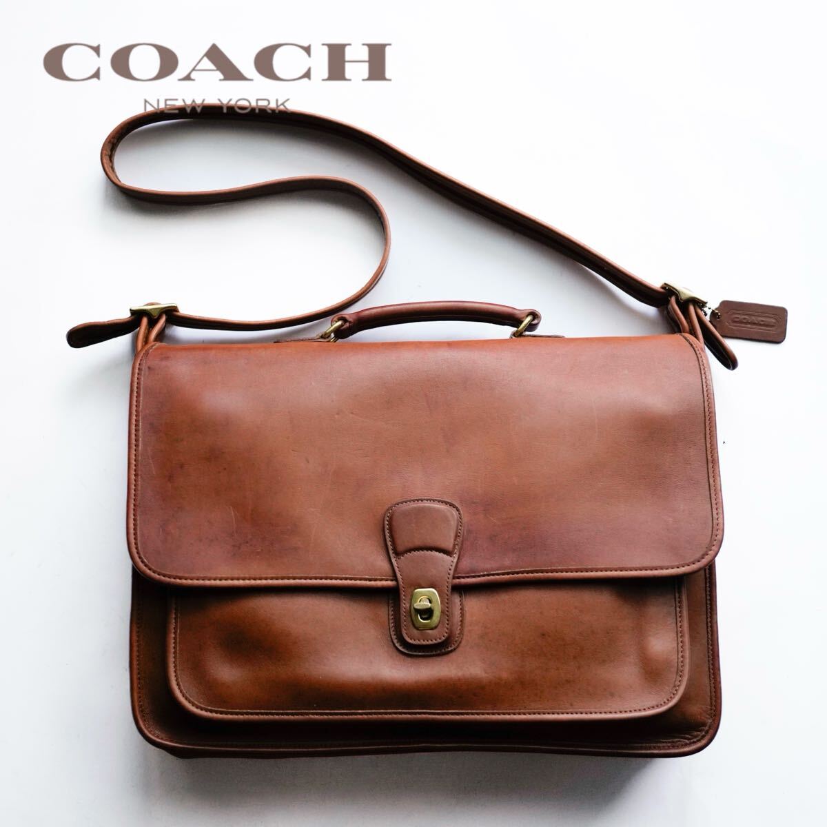 COACH Vintage Leather Satchel Brown Shoulder Bag コーチ COACH