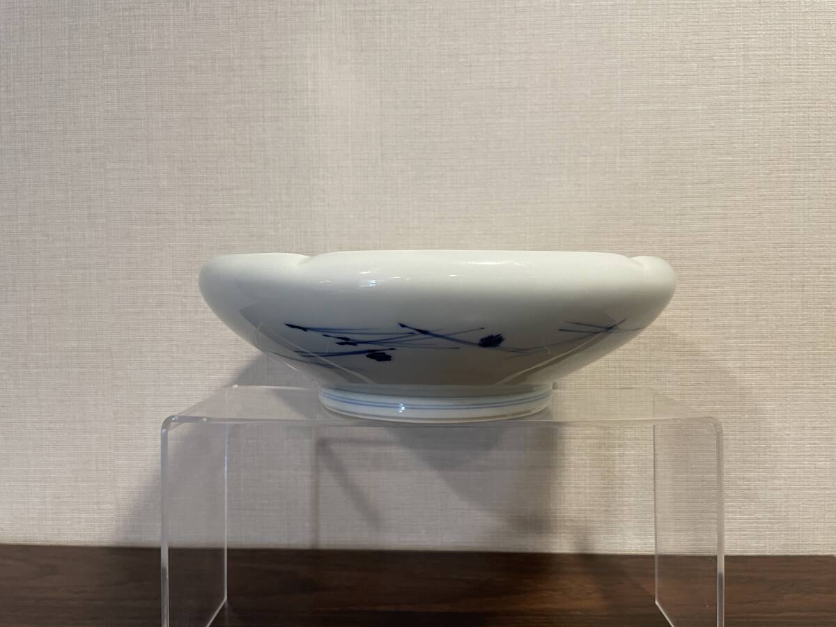 逸品 オールト深川 明治大正期 深川製磁 染付 釉下彩 松文錦鯉図 大鉢