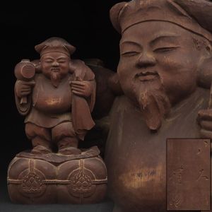 希少・純銀製】大黒天 置物 七福神 ガラスケース・木箱・保証書付 重量 