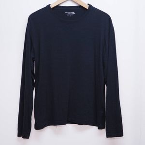 メーカーズシャツ鎌倉 メリノウールTシャツ ロングスリーブ 日本製 ブルー系 YN3007 オー