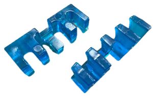 バドミントンガット張り機　工具　負荷軽減アタッチメント（青透明）2個セット／フレーム