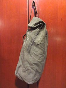 ビンテージ40's50's●ミリタリーステンシル入りキャンバスダッフルバッグ●251214n6-bag-