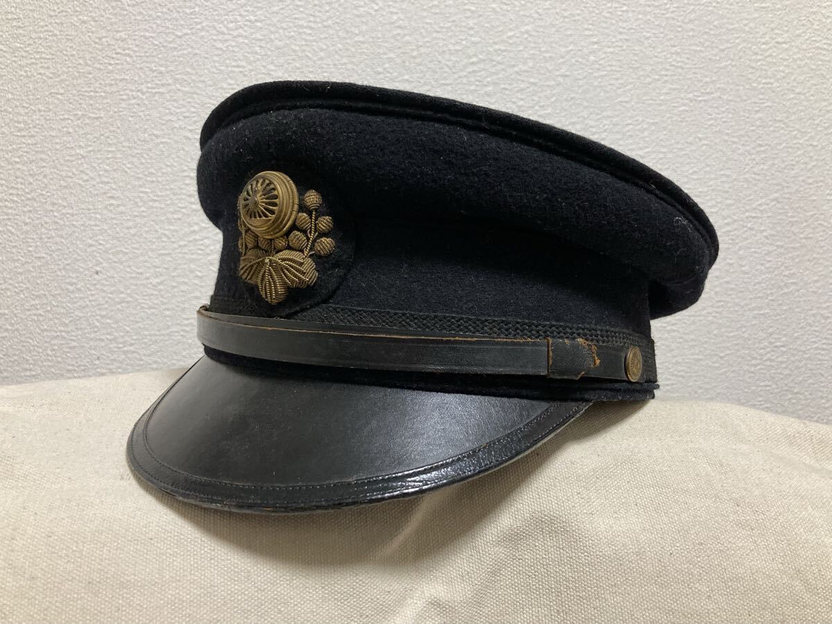 【昭和39年】国鉄制帽+車両プレート 実使用品 東京五輪年 ☆実物 鉄道省 昭和9年制判任官及同待遇 帽 昭和10年製造品☆制帽帽子