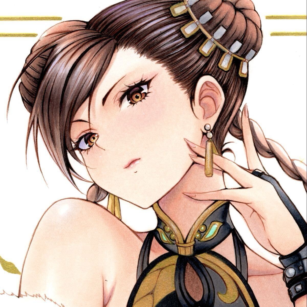 同人手描きイラスト☆ストリートファイター☆春麗(手描きイラスト
