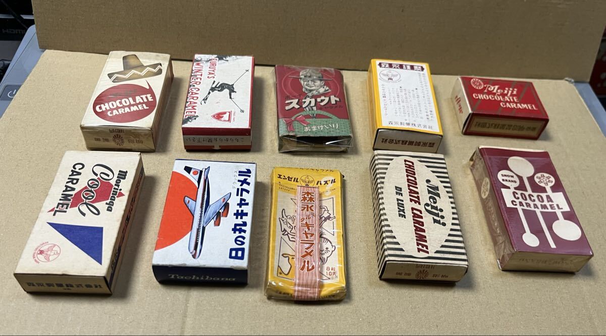 古い昭和の「明治のリボンキャラメル」・「明治のチョコレート」両面