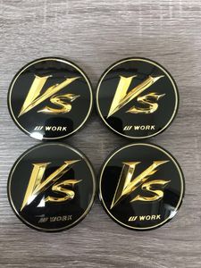 【正規品】 WORK VS ホイールキャップ センターキャップ 4個 ブラック×ゴールド 60mm ワ