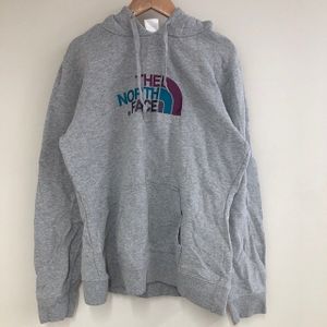 B3-88 ザノースフェイス　L アメリカ古着　ロゴプリント　コットン混　長袖　プルオーバ