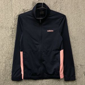 【F】 adidas アディダス トラックジャケット ジャージ サイズL ピンク ネイビー 紺色 バ