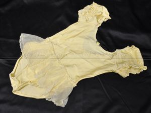 L1254-12★Chacott KIDS スカート付きバレエレオタード ライトイエロー JuniorL