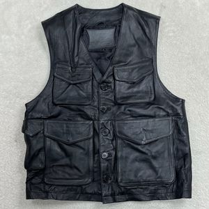 G.GAGLIANO レザーベスト　 ヴィンテージ 牛革 古着 本革　ラムレザー　羊革　VINTAGE ブ