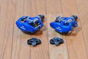 TIOGA（タイオガ）　ビンディングペダル　クリート付き　使用僅少　レア　ブルー