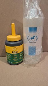 ● 未使用・保管品 ● Horse Care ホースケア 馬体洗浄液 Effol Huf-oil 刷毛付き 蹄油
