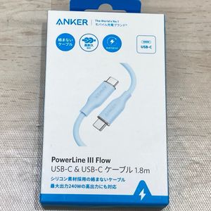 未開封品 送料185円 Anker PowerLine III Flow USB-C ＆ USB-C ケーブル (1.8m) White A8