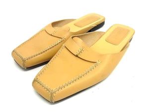 1円 ■美品■ CHANEL シャネル ココマーク レザー フラット ミュール サンダル サイズ37