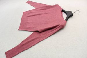 9536 新品 ウール混横リブドルマンプルオーバー ピンク38サイズ