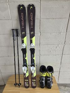 ★★HEAD/LYT/TEAM★127cm★ロシニョール23.5cm★ストック付★ジュニアスキーセット★送