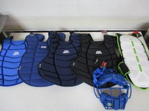T-930【2-15】■ スポーツ店在庫品 野球用品 少年用 軟式プロテクター マスク 6点まとめ