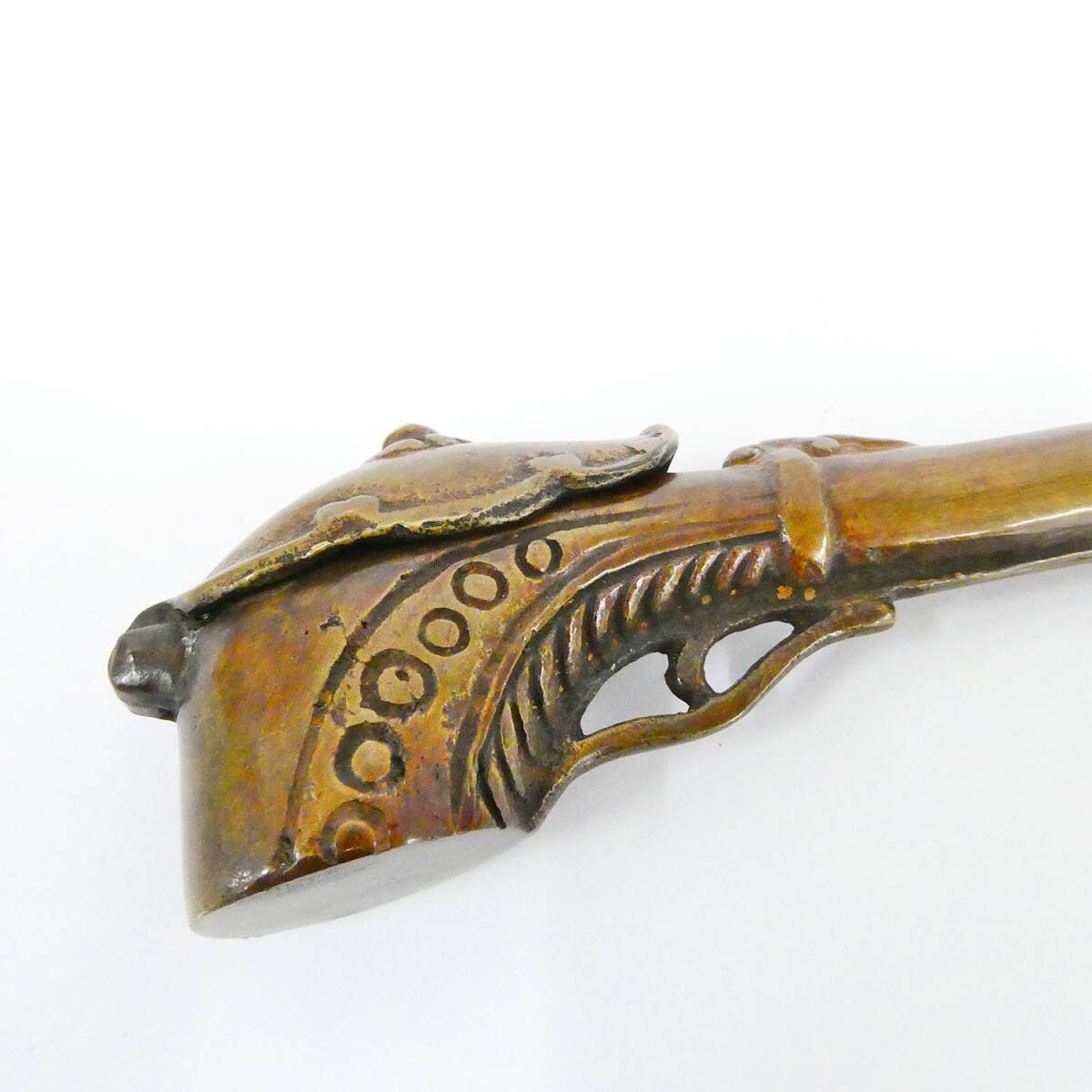 G-17 矢立　2個セット　書道具　骨董品　古道具　時代物　日本　美術品　工芸品 火縄銃型矢立 銅製 古銅 時代物 骨董 古道具 金属 書道具 墨壺 Kキ31