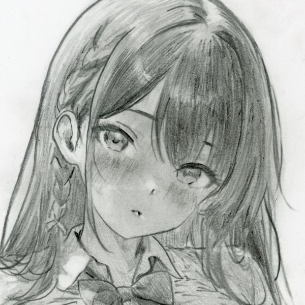 原画】 【私をみて26】手描きイラスト 鉛筆画 A4 オリジナルイラスト