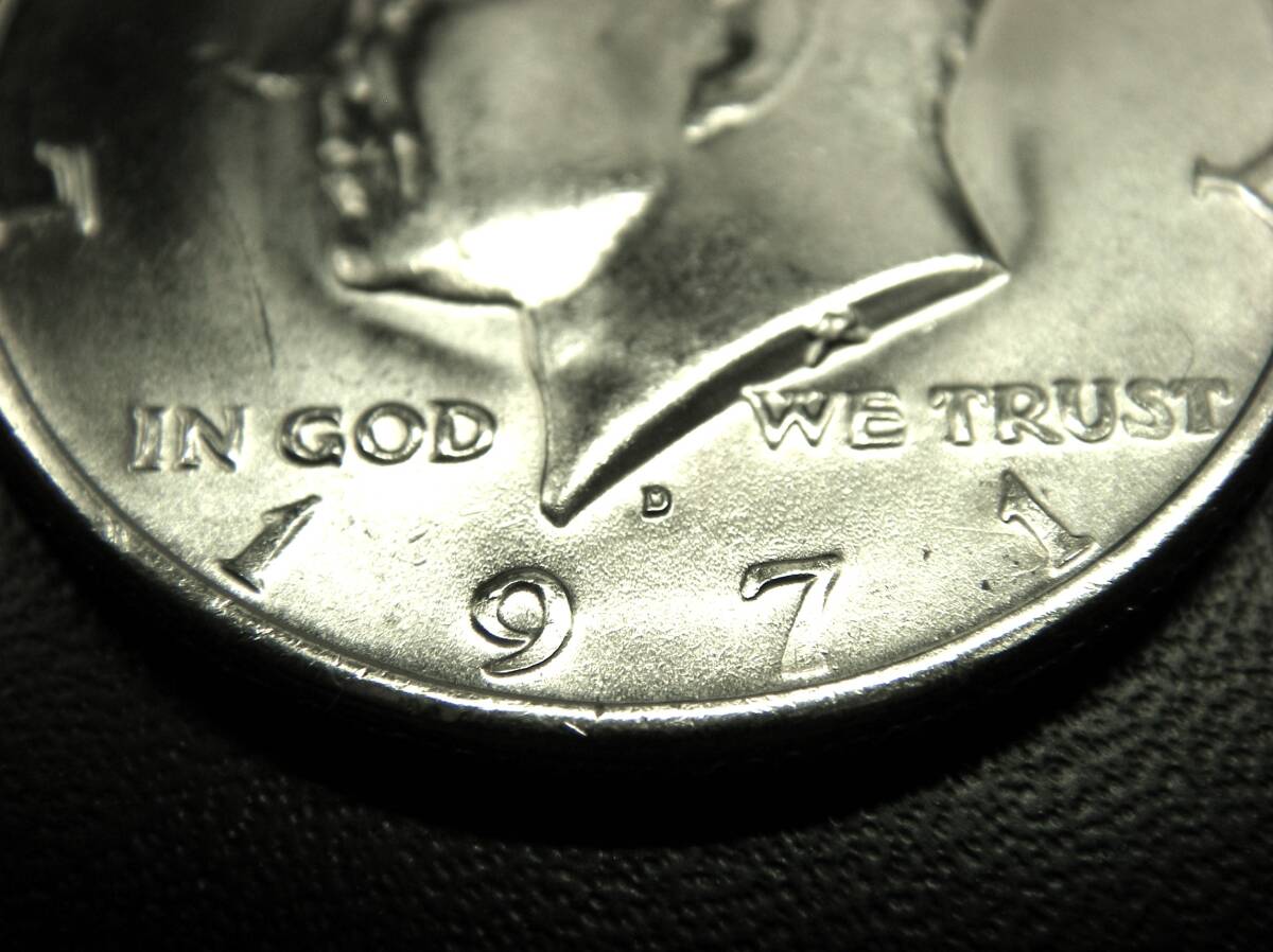 ケネディ50セント硬貨 1971年 D刻印 USA貨幣/ハーフダラー/JFK