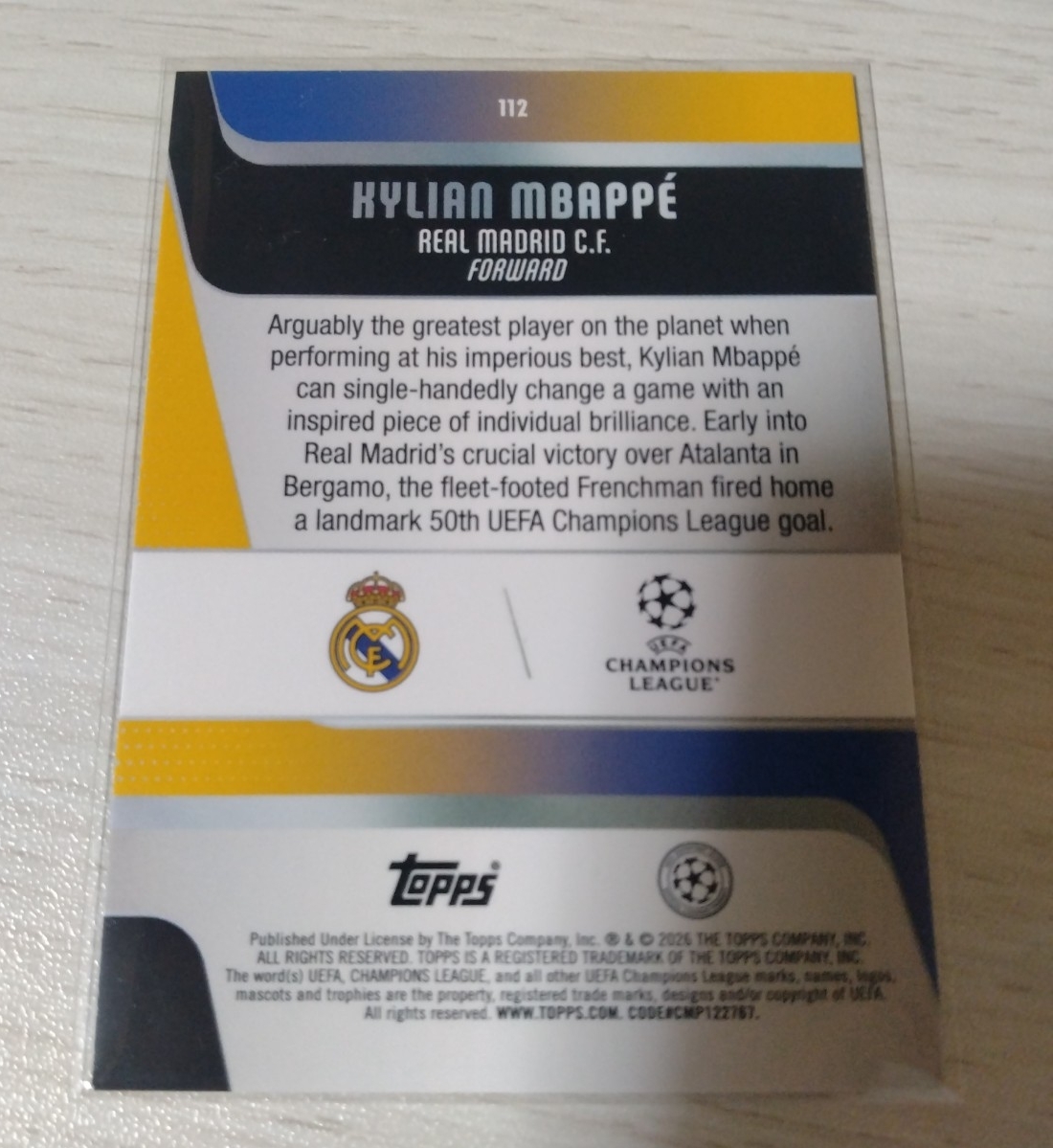 シリアル10/99 キリアン エムバペ TOPPS サッカーカード レアル