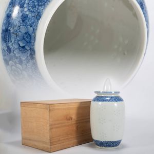中国古玩 唐物 景徳鎮製 染付 花鳥絵付花瓶 高さ27㎝ 古美術品（粉彩旧家蔵出）D293 景徳鎮 中国美術 色絵
