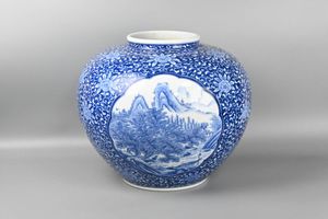 2567 平戸　弥治右衛門　染付山水　手桶　花器　未使用 平戸 染付 花瓶の値段と価格推移は？｜5件の売買データから平戸 染付