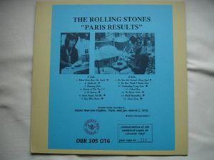 419位 ★激レア盤・美品・200枚限定ブルーカラー盤ブート 1LP★THE ROLLING STONES - PARIS RES