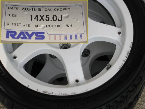 激レア☆RAYS キャルチョッピー　14インチ Yahoo!オークション - 希少 RAYS レイズ CAL-CHOPPY 14インチ 100/4H