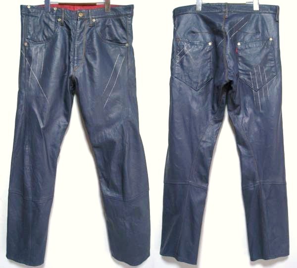 超レア LEVIS RED 169本限定 1st 爪痕 レザーパンツ ITALY製 W34 