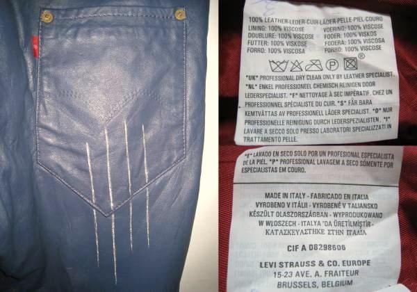 超レア LEVIS RED 169本限定 1st 爪痕 レザーパンツ ITALY製 W34 